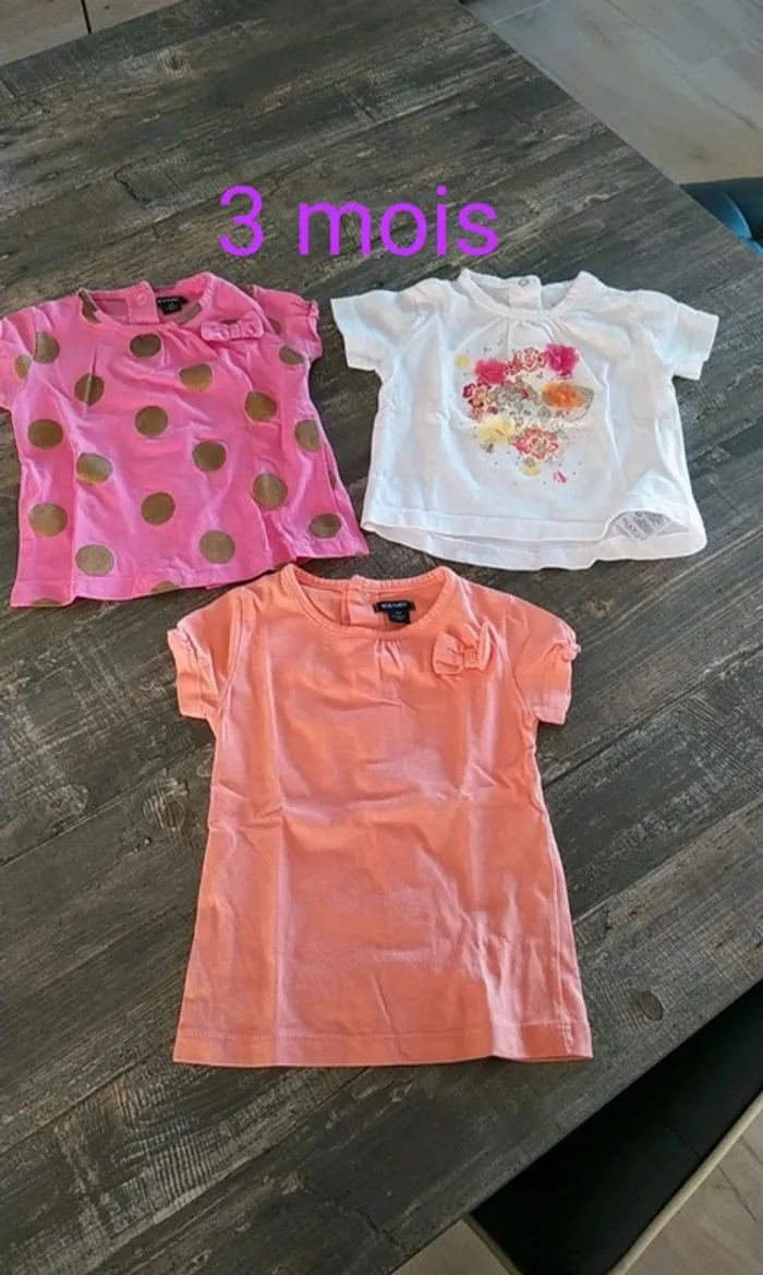 Lot tee shirt 3 mois - Multiples - 1 mois  | Beebs
