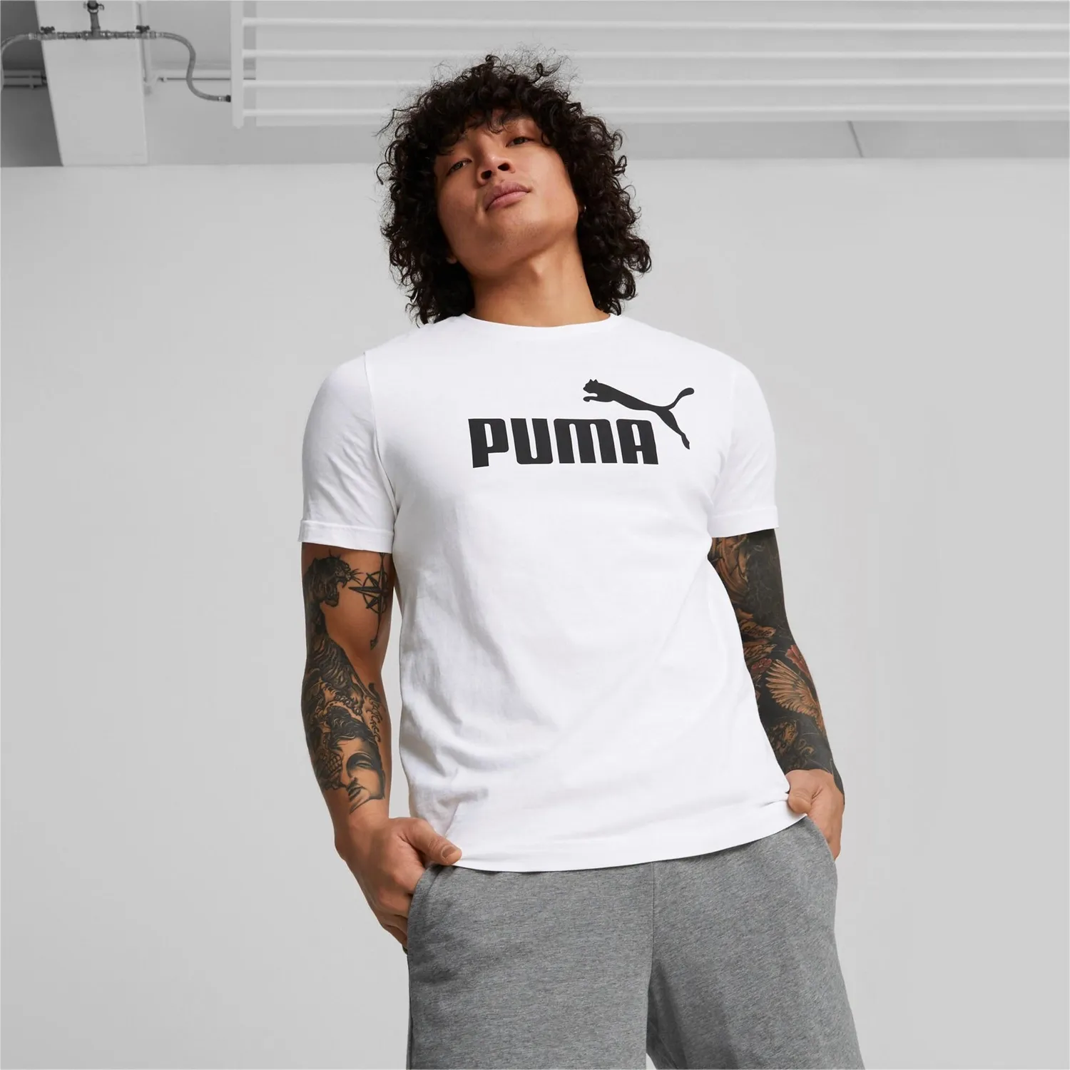 T-shirt PUMA Homme Essentials Logo Tee White
