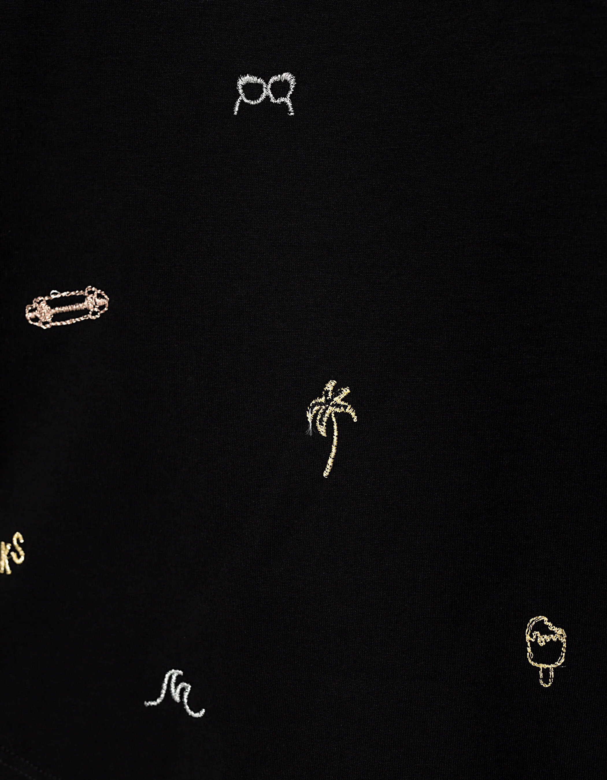 Tee-shirt-cape noir brodé fille