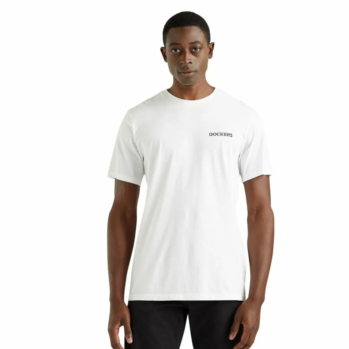 Tee-shirt manches courtes en coton blanc Dockers - T-shirt / Polo Homme sur MenCorner