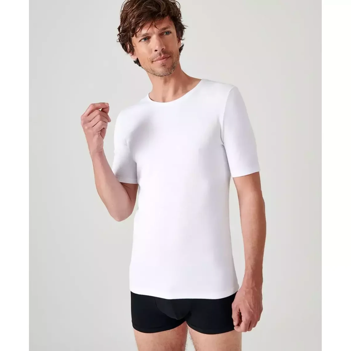 Tee-shirt manches courtes en mailles blanc | 3 Suisses